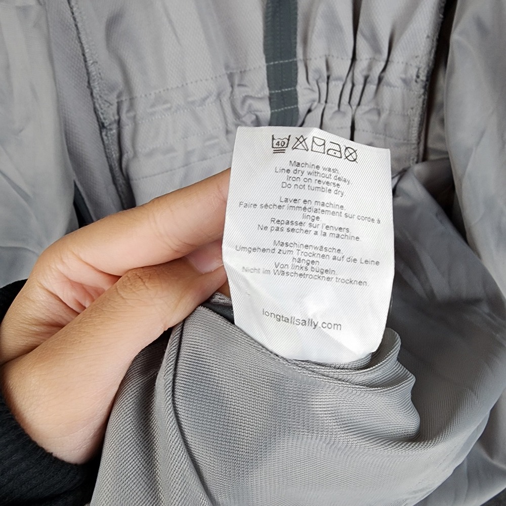 Long Tall Sally Softshell Jacket Women L Grey Tall Adjustable Waist Full Zip - Picture 10 of 10